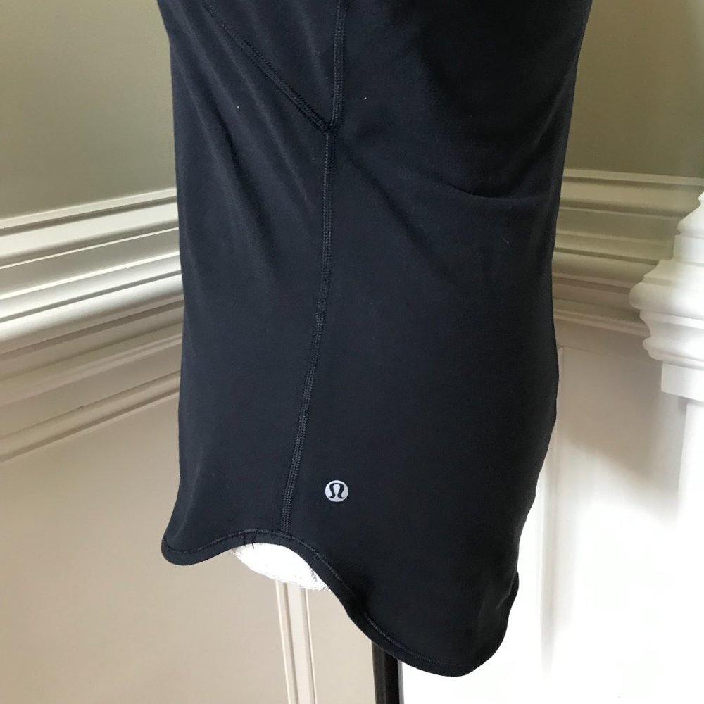 Lululemon Full Tilt Top Shirt Womens 6 Black Crew Neck Long Sleeve Ruffle Run - Picture 10 of 12